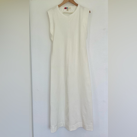 NWOT Free People Beach Simone Midi Dress Womens Medium Off White Cut Out Back - Picture 5 of 14